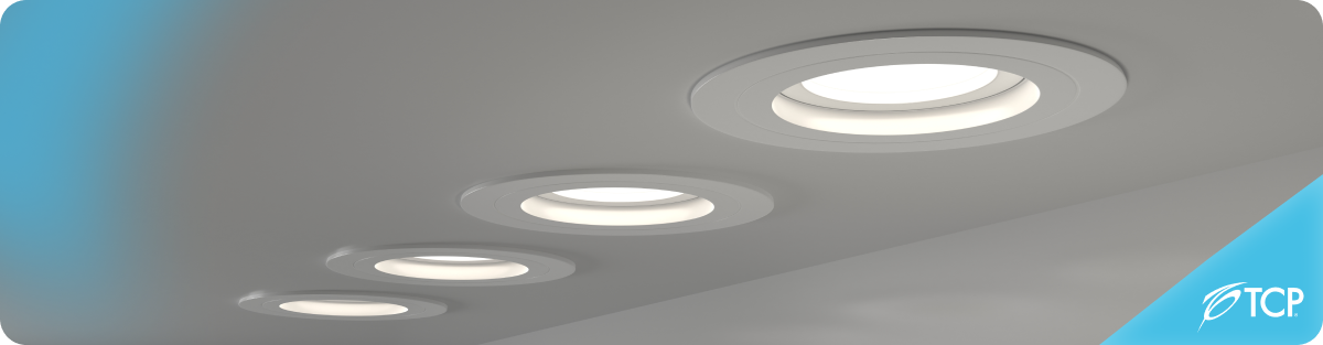 Three downlights on the ceiling