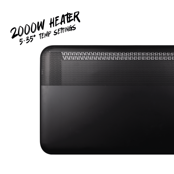 TCP 2000W Black Electric Panel Heater, Fast Heat, Wall Mounted and Free Standing - Image 6