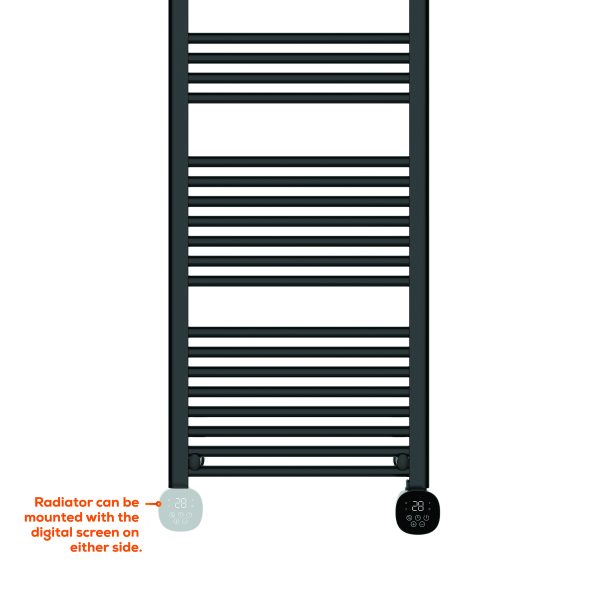 TCP Smart 1000W Electric Towel Warmer Rail Radiator, Wall Mounted, 1340x500mm - Image 4