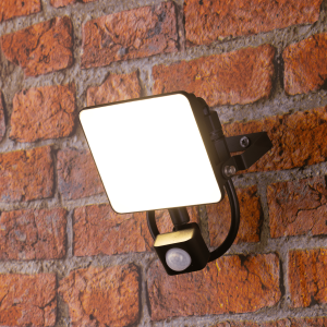 TCP 10W LED Floodlight with PIR Motion Sensor, Efficient Outdoor Light with Screwless Connector