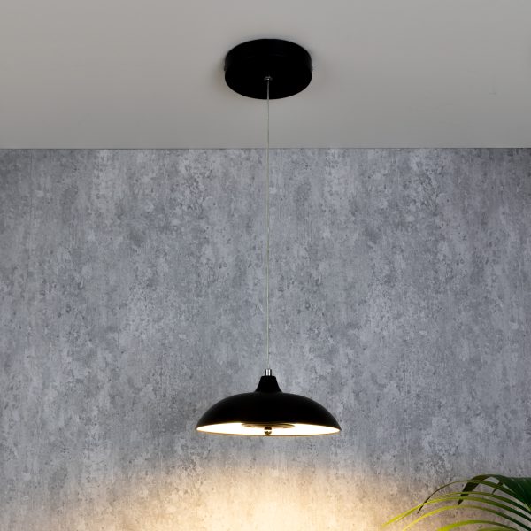 TCP Black Hanging Pendant Ceiling Light, IP20 with Switchable CCT Options - Image 4