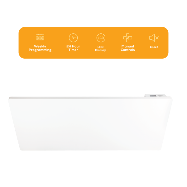 TCP 2000W Wall Mounted Aluminium Electric Panel Heater White, Sleek Design and Paint Friendly Surface - Image 3