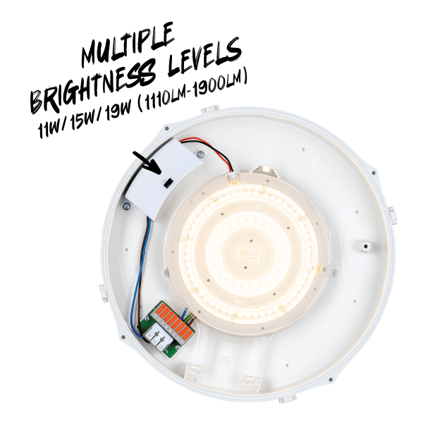 TCP IP65 Emergency and Microwave Sensor Bulkhead Light, Wattage and CCT Switchable - Image 3