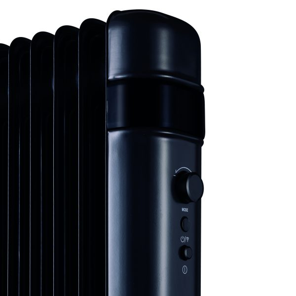 TCP Smart WiFi Black Portable Free-Standing 9 Fin Oil Radiator 2000W with Temperature Control, Ideal for Home and Office Comfort - Image 2