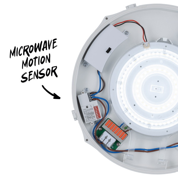TCP IP65 Emergency and Microwave Sensor Bulkhead Light, Wattage and CCT Switchable - Image 4