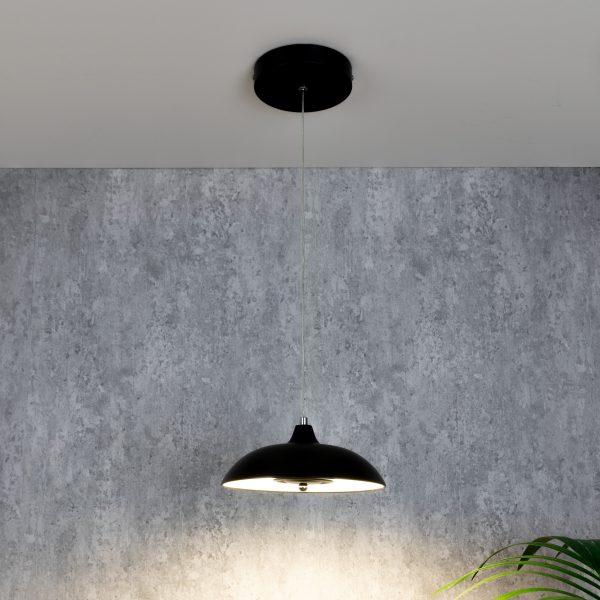 TCP Black Hanging Pendant Ceiling Light, IP20 with Switchable CCT Options