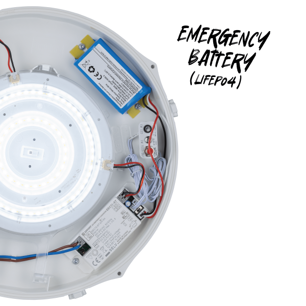TCP IP65 Emergency and Microwave Sensor Bulkhead Light, Wattage and CCT Switchable - Image 5