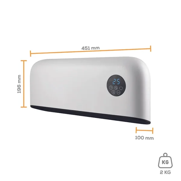 TCP Smart WiFi Over Door, Horizontal Heater 2000W, Wall Mounted Indoor Over Door Hot Air Downflow Curtain White - Image 5
