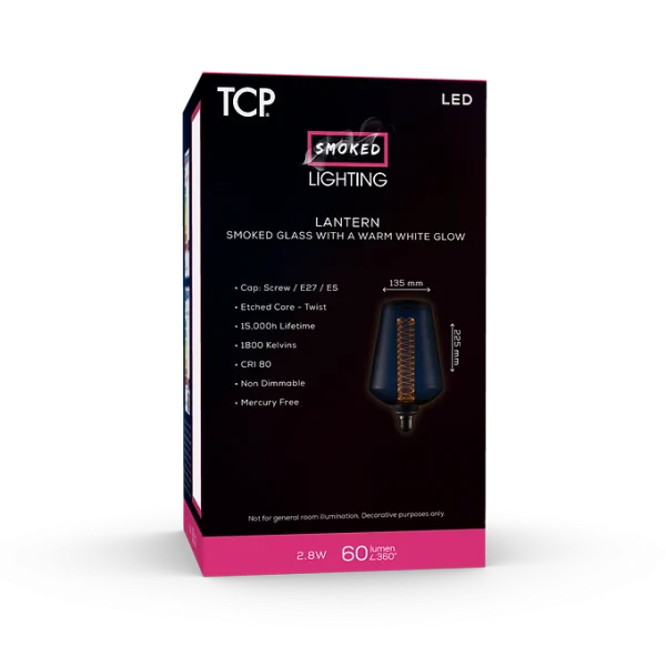 TCP LED Smoked Decorative Smokey Lantern Light Bulb ES - Image 4