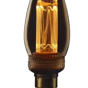 TCP LED Vintage Decorative Amber Candle SES Classic Pattern Light Bulb