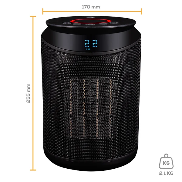 TCP Smart WiFi Portable Ceramic Heater & Cooling Fan 2kw Black - Image 7