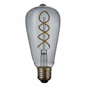 TCP LED Smoked Decorative Spiral Filament Squirrel Cage Light Bulb ES