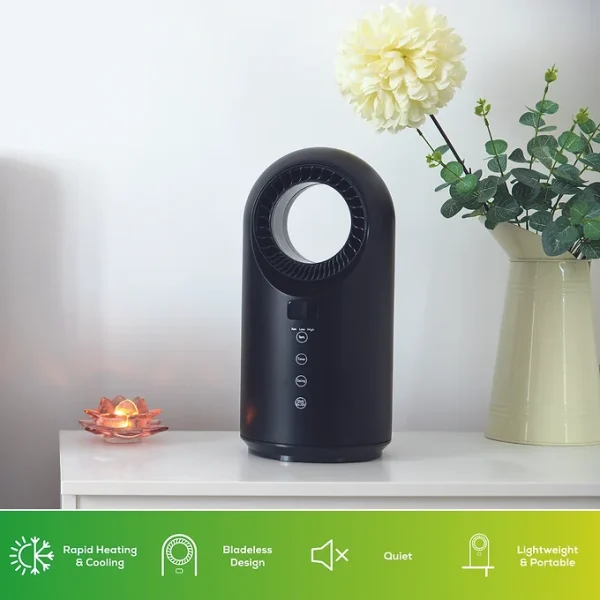 TCP Smart Wifi Portable Bladeless Ceramic Heater & Cooling Fan 1.5kw Black - Image 7