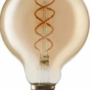 TCP LED Vintage Decorative Spiral Filament Amber Large Globe ES