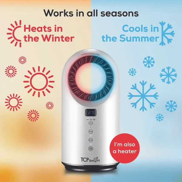 TCP Smart Heating & Cooling Bladeless Portable Fan 1.5kw White - Image 3