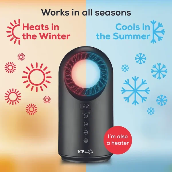 TCP Smart Wifi Portable Bladeless Ceramic Heater & Cooling Fan 1.5kw Black - Image 5