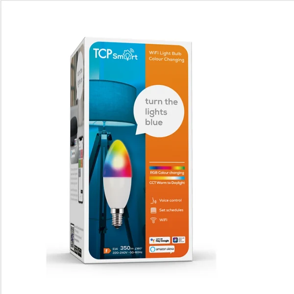 TCP Smart Wifi Candle Light bulb Colours + Cool to Warm white SES