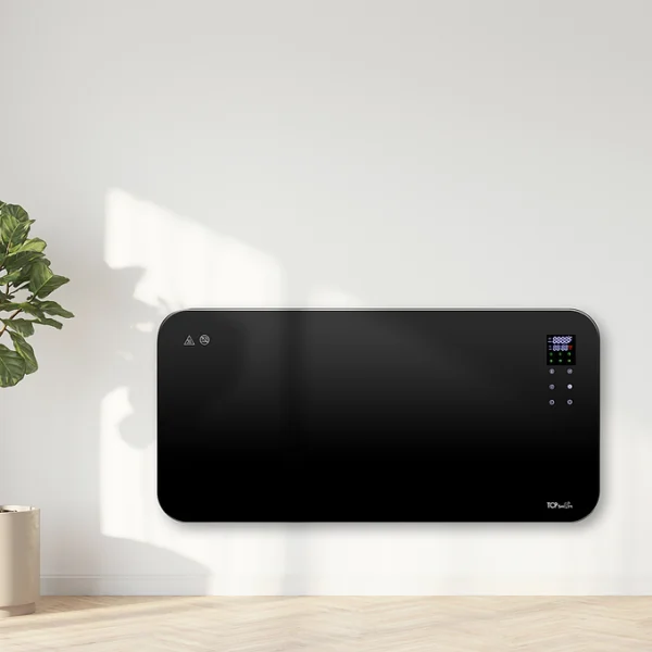 TCP Smart WiFi Glass Panel Heater 2000W, Alexa Compatible, Open Window Detector, Wall Mounted & Freestanding White Black