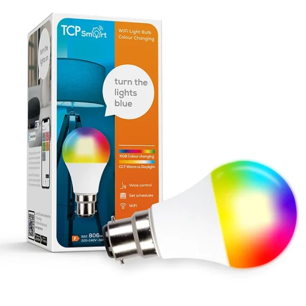 TCP Smart Wifi Classic Light bulb Colours + Cool to Warm white BC