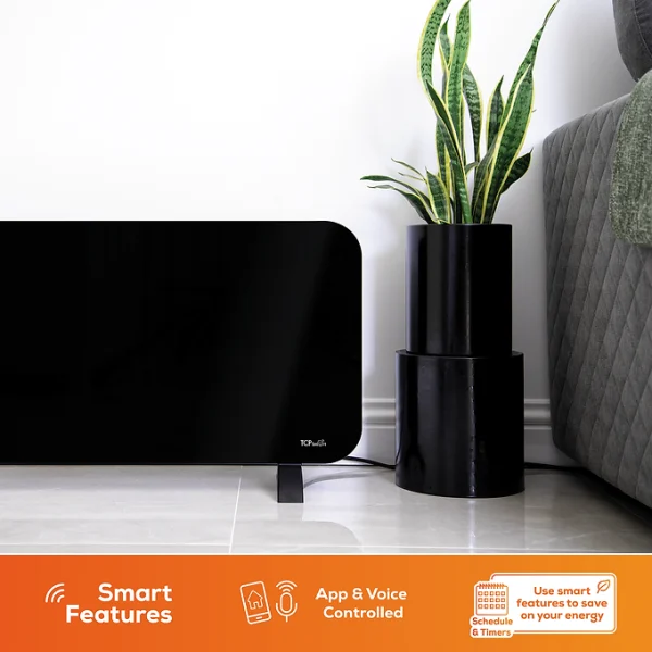 TCP Smart WiFi Glass Panel Heater 2000W, Alexa Compatible, Open Window Detector, Wall Mounted & Freestanding White Black - Image 5