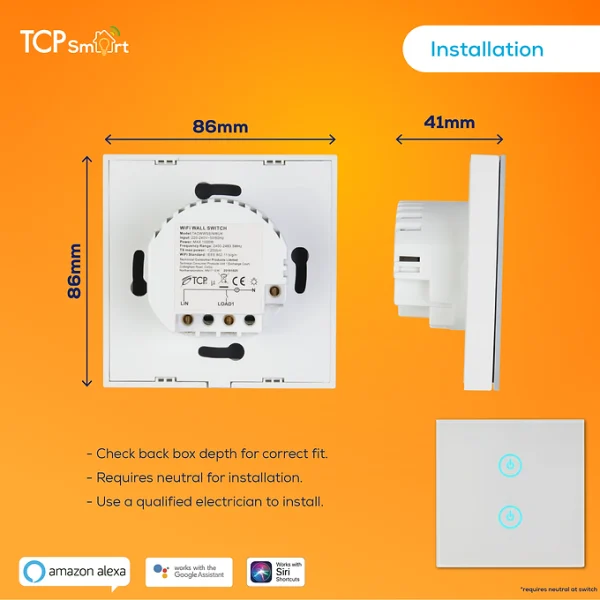 TCP Smart Wifi Double Gang light Switch - Image 4