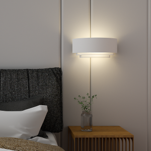 A TCP white 3 tier style indoor wall light