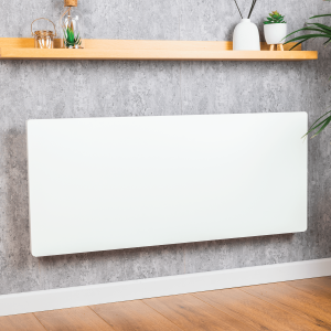 TCP 2000W Wall Mounted Aluminium Electric Panel Heater White, Sleek Design and Paint Friendly Surface