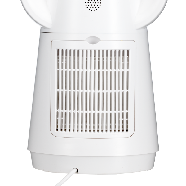The back view of an air circulator with heating, cooling, humidifier and air purifier