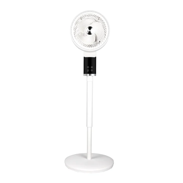 A TCP white pedestal fan with remote control