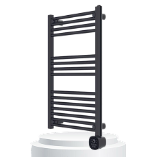 A black towel radiator