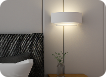 A decorative wall light in the bedroom
