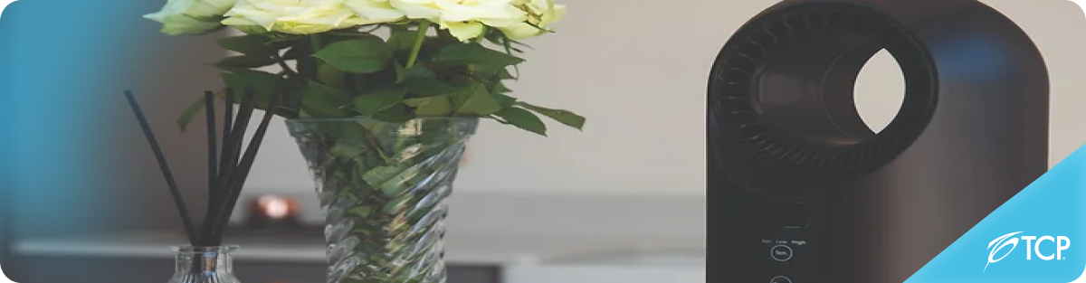 A black bladeless fan in the sitting room