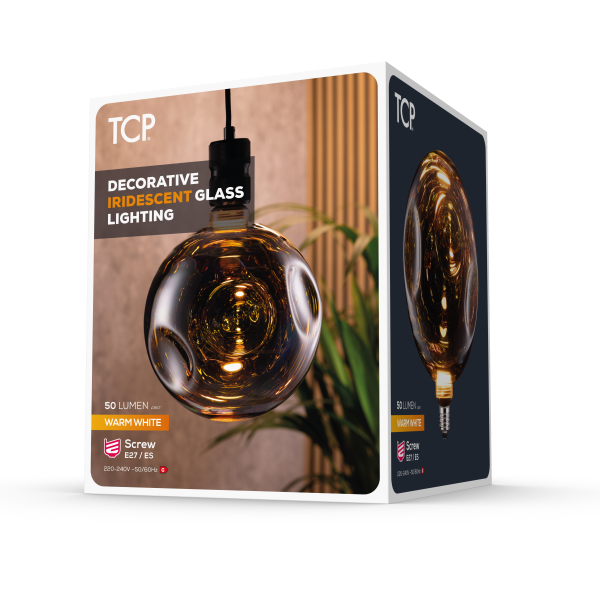 The pack of a TCP decorative indescent glass lighting, soft glow
