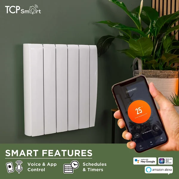 TCP Smart 700W White Ceramic Panel Electric Radiator, Long-Lasting Heat Retention for Living Rooms, Bedrooms & Home Offices - Image 3