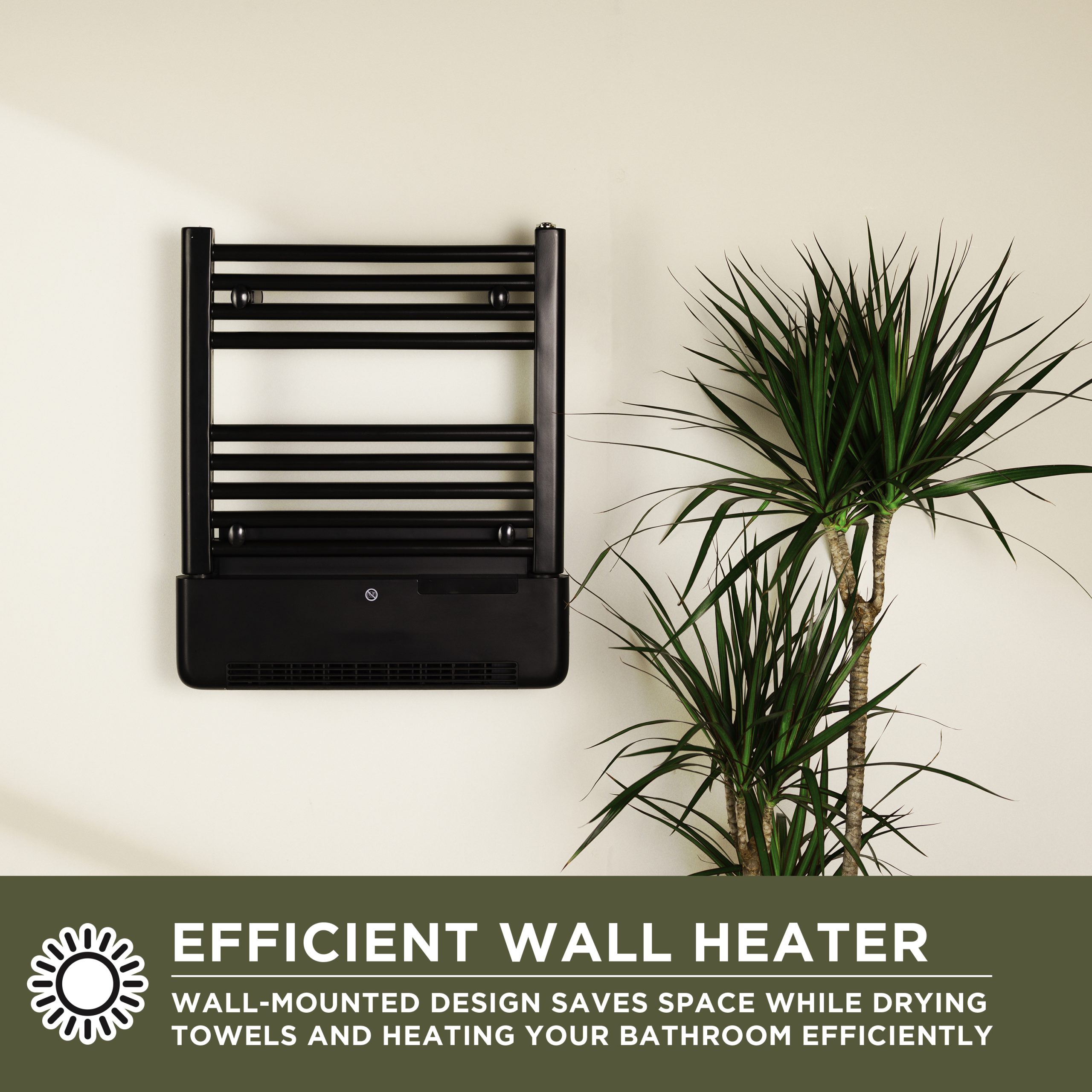TCP 2 in 1 Tubular Towel Radiator with Built-in Downflow Blower Heater - Image 7