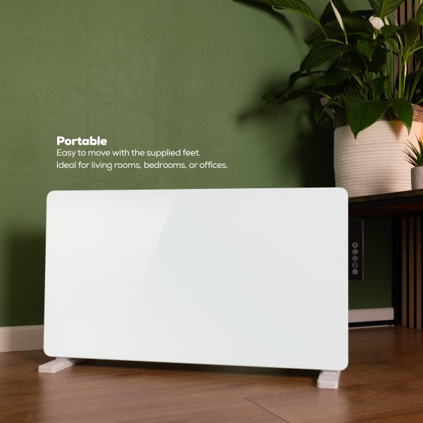 TCP White 2000W Glass Heater With Side Control Panel - Image 5