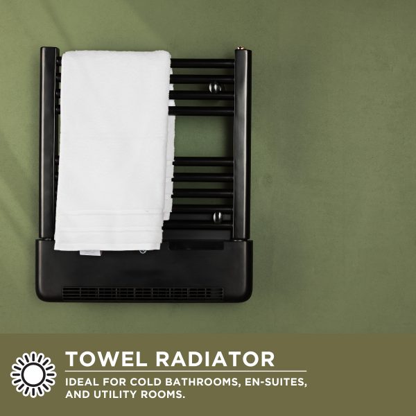 TCP 2 in 1 Tubular Towel Radiator with Built-in Downflow Blower Heater - Image 5
