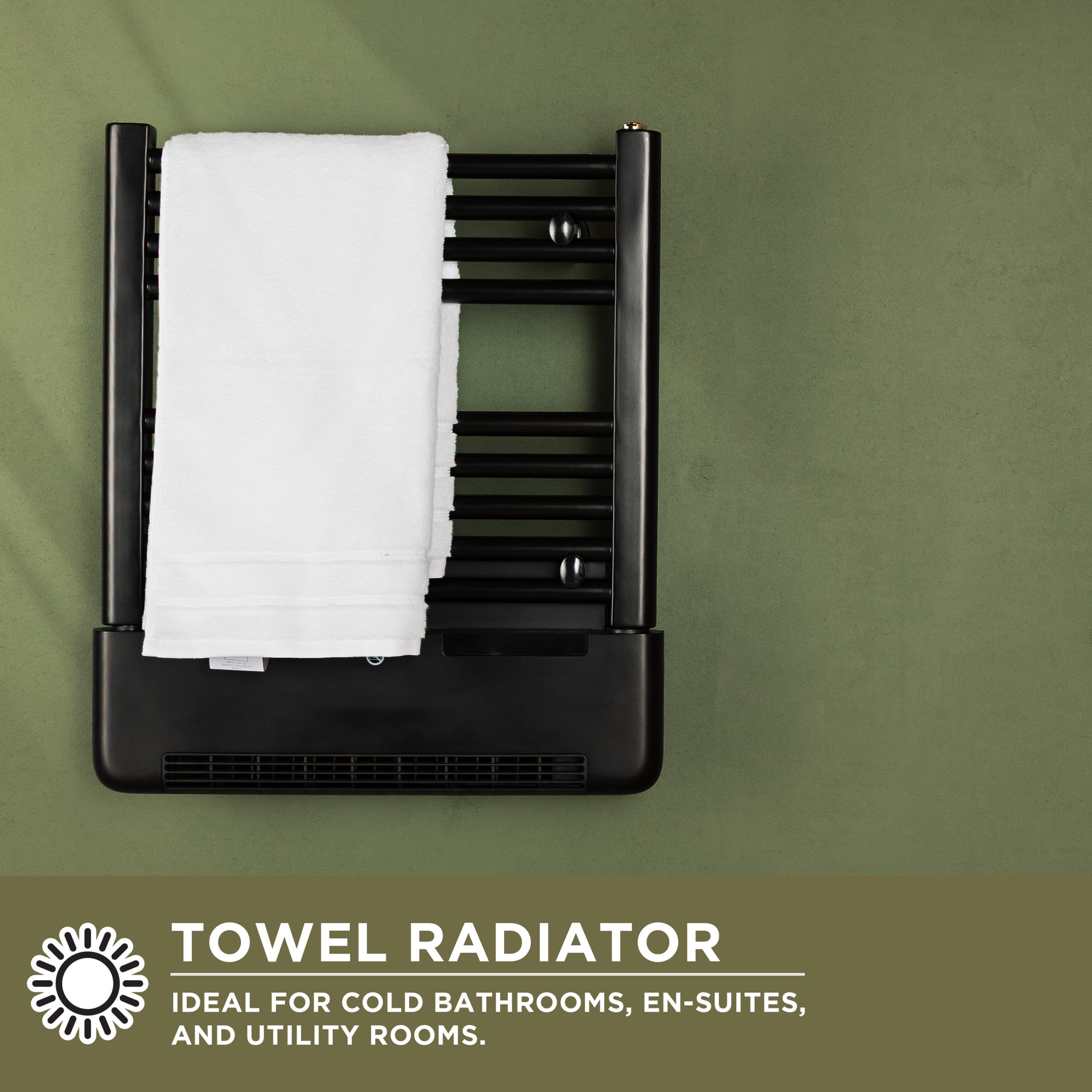 TCP 2 in 1 Tubular Towel Radiator with Built-in Downflow Blower Heater - Image 5