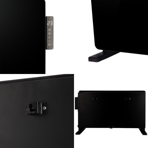 TCP Black 2000W Glass Heater With Side Control Panel - Image 6