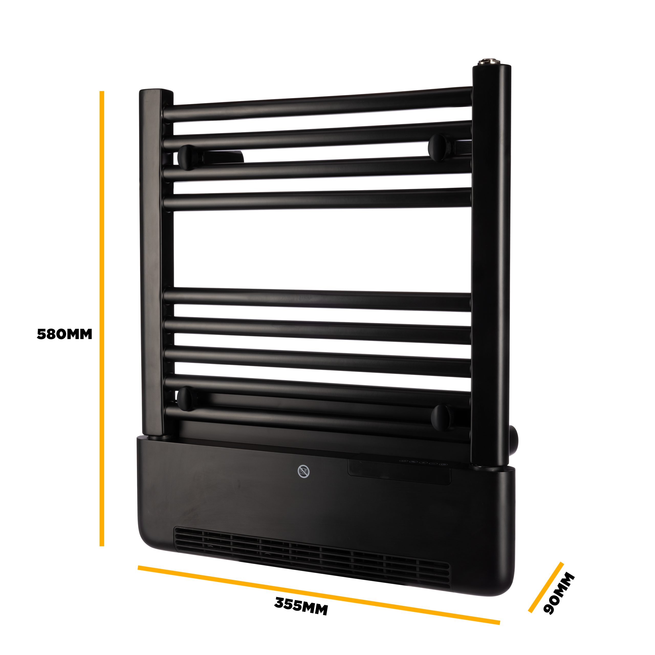 TCP 2 in 1 Tubular Towel Radiator with Built-in Downflow Blower Heater - Image 2