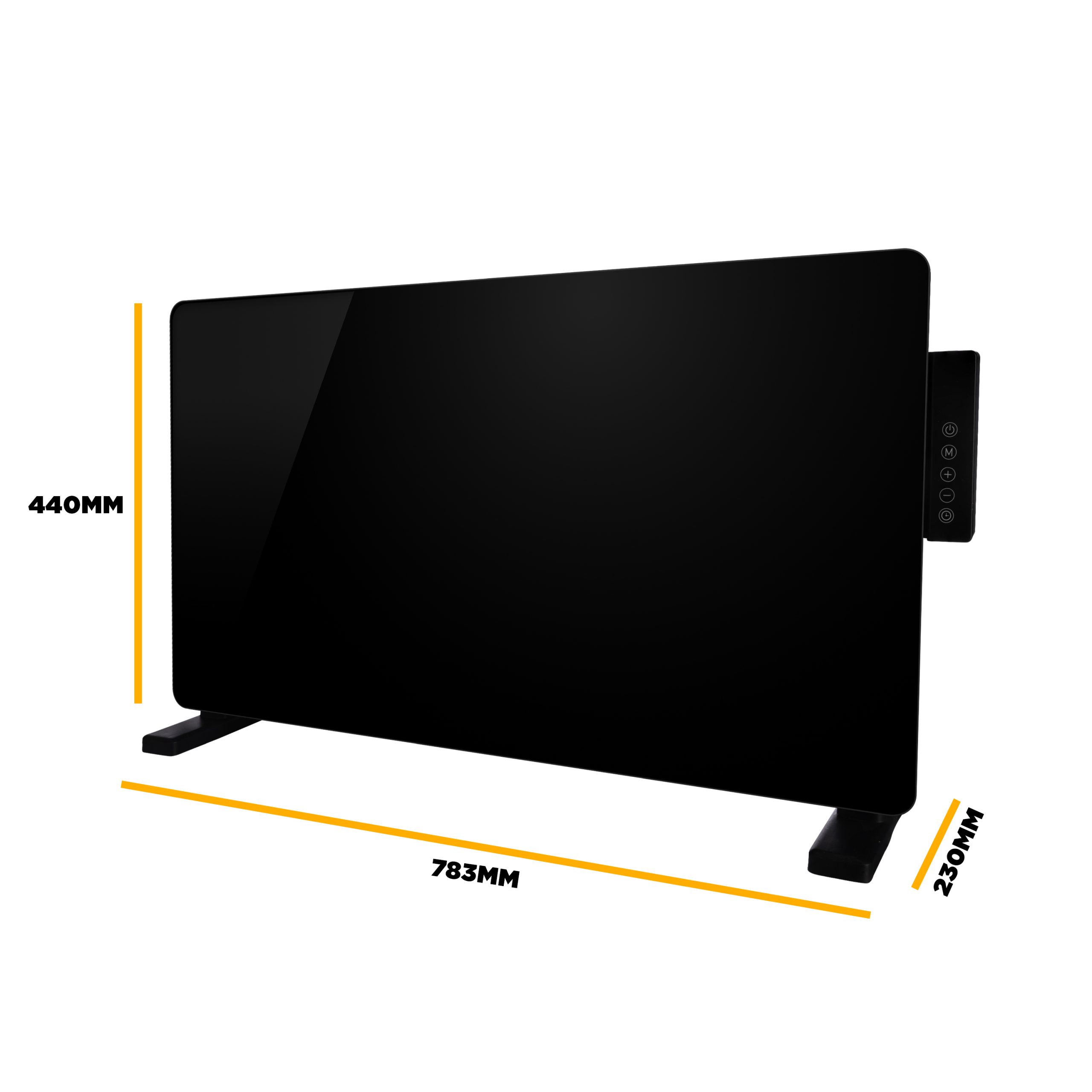 TCP Black 2000W Glass Heater With Side Control Panel - Image 9