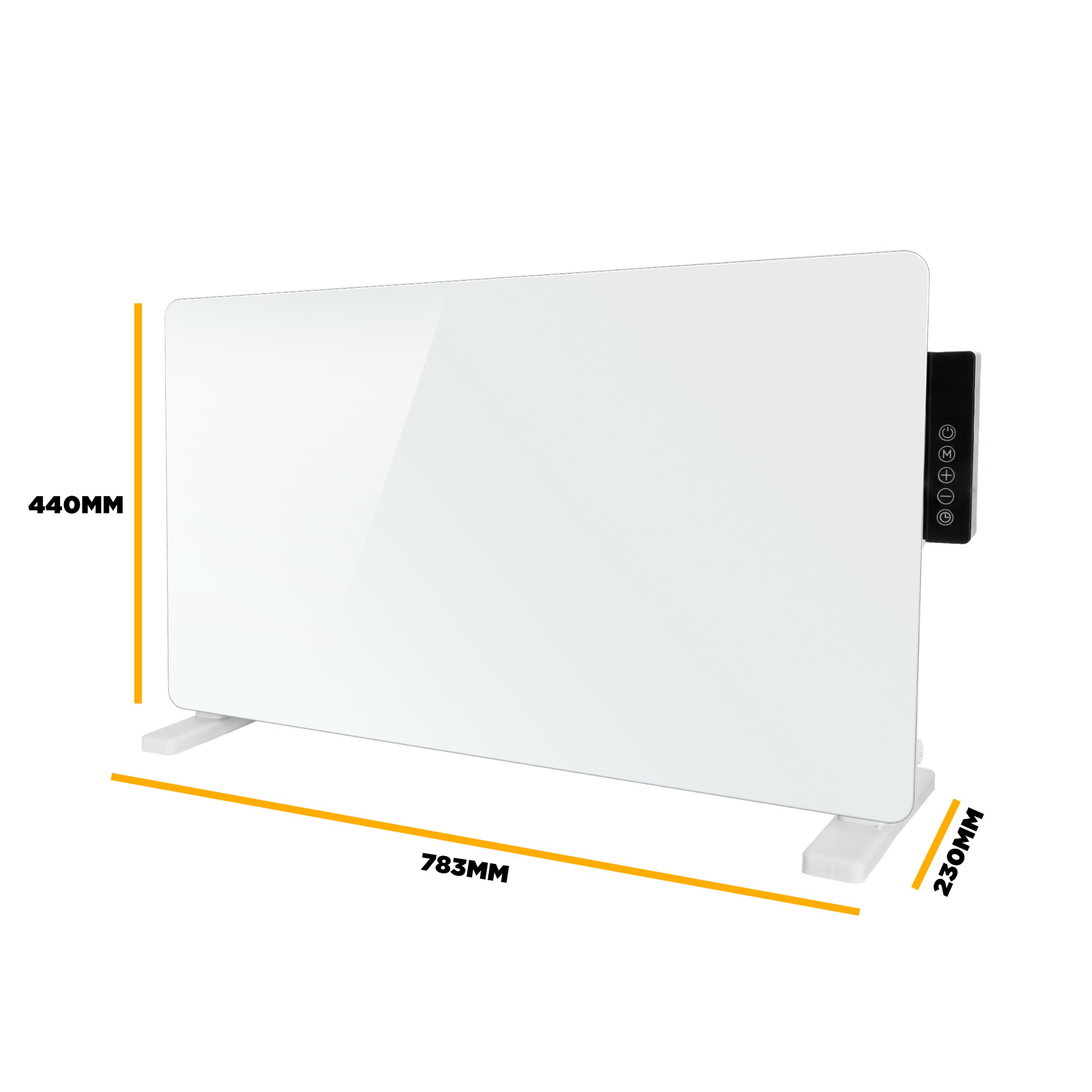 TCP White 2000W Glass Heater With Side Control Panel - Image 9