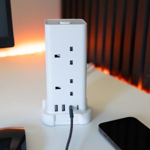 TCP 8 AC Socket Tower Cube Extension Lead with 2 USB-A ports, and 2 USB-C ports