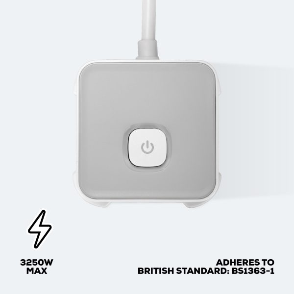 TCP 8 AC Socket Tower Cube Extension Lead with 2 USB-A ports, and 2 USB-C ports - Image 3