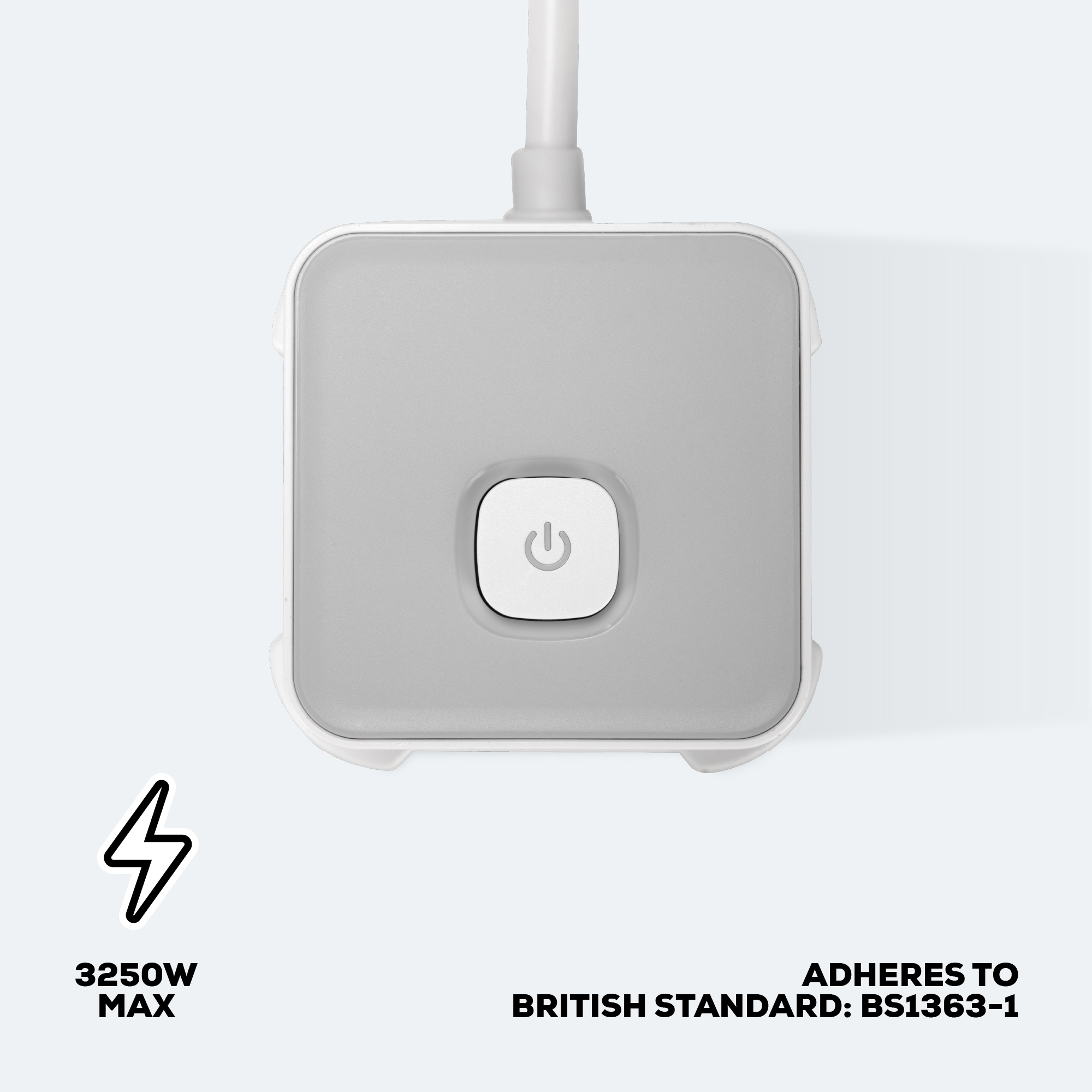 TCP 8 AC Socket Tower Cube Extension Lead with 2 USB-A ports, and 2 USB-C ports - Image 3