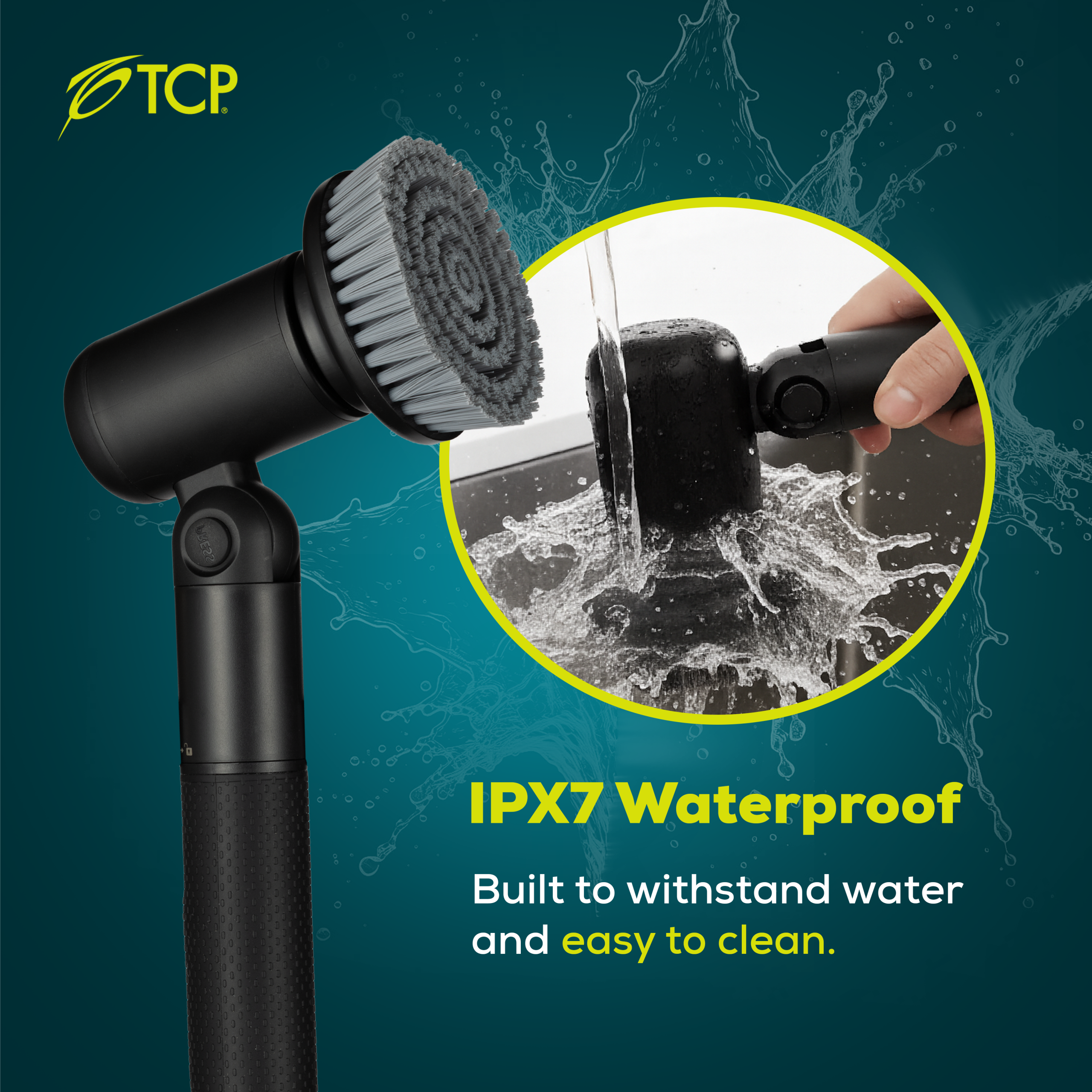 TCP Cordless Cleaning Brush Kit with Extendable Handle for Tough Jobs - Image 3