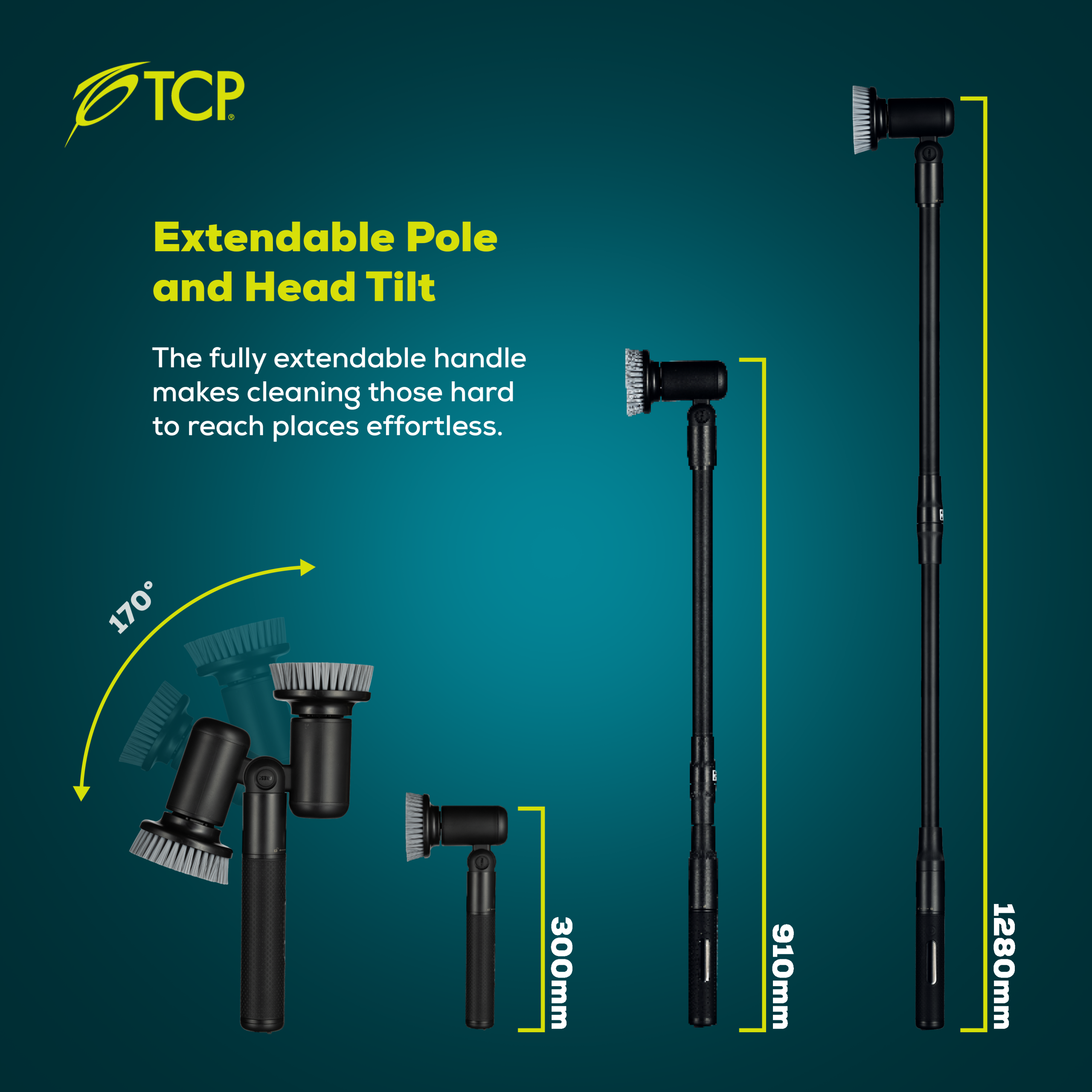 TCP Cordless Cleaning Brush Kit with Extendable Handle for Tough Jobs - Image 6