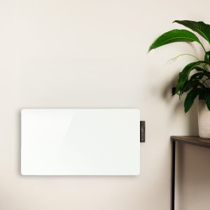 TCP White 2000W Glass Heater With Side Control Panel