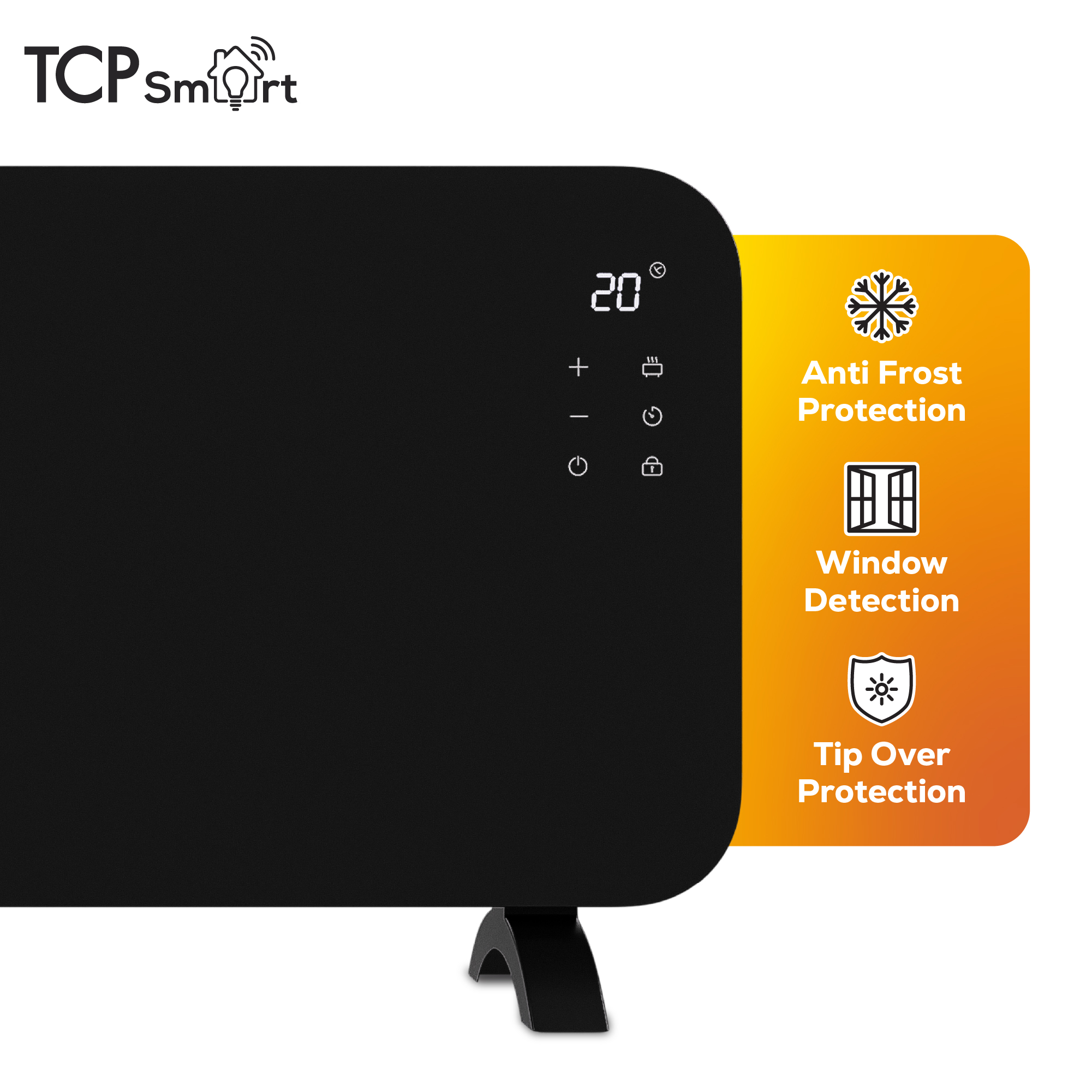 TCP Smart 2000W Glass Panel Heater Midnight Black with Energy Monitoring - Image 9