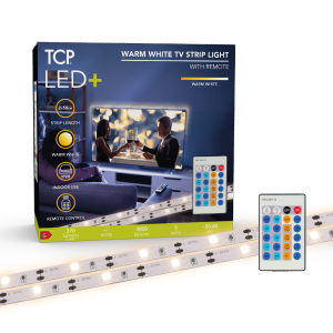 TCP LED Plus Remote Strip Light TV 3000 Kelvin USB, Warm White BSMRMTLTV30USB1P